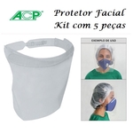 Ficha técnica e caractérísticas do produto Protetor Facial Face Shield - Kit 5 Peças