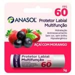 Ficha técnica e caractérísticas do produto Protetor Hidratante Labial Açaí com Morango FPS60 Anasol 5g