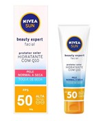 Protetor Solar Beauty Expert Facial Pele Normal a Seca Toque Seda Hidratante Com Q10 FPS50 50g Nivea 1 Unidade