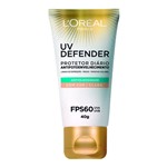 Protetor Solar Facial L'oréal Uv Defender Antioleosidade Cor Clara FPS 60 40g - Loreal