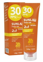 Protetor Solar FPS 30 com Repelente de Insetos Icaridina 2 em 1 Sunlau