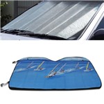 Ficha técnica e caractérísticas do produto Protetor Solar Para-brisa Quebra Sol Dobrável Universal Estampa Wind Surf Prata com Suporte Ventosa - Tech One