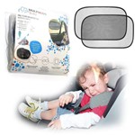 2 Cortina Protetor Solar Janela Bebê Conforto Carro Duplo - Multilaser