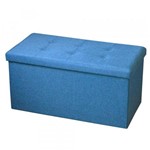 Ficha técnica e caractérísticas do produto Puff Organizador Azul 76,5x37,5cm - A/CASA
