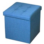 Ficha técnica e caractérísticas do produto Puff Organizador Azul 38x37,5cm - A/CASA