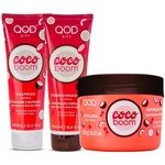 Qod City Coco Boom Shampoo + Condicionador + Máscara Capilar Nutição Reparação e Brilho