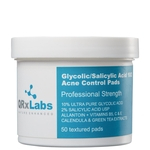 QRxLabs Glycolic/Salicylic Acid 10/2 - Lenço de Tratamento para Acne (50 Unidades)