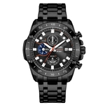 Ficha técnica e caractérísticas do produto Fashion Creative Geometric Stainless Steel Belt Men's Quartz Watch Gift