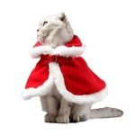 Ficha técnica e caractérísticas do produto BLU Quente Red Plush Pet Cat Cloaks para festa de Natal gatos de estimação W ouvido Clothing Accessories
