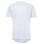 Ficha técnica e caractérísticas do produto Homens algodão de manga curta T-shirt Side Dividir Arc Hem respirável macio superior Garment outer wear