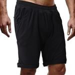 Ficha técnica e caractérísticas do produto Homens Casual cor sólida Quick-seco frouxo Esportes calças curtas Gym Metade Calças Pleated pants