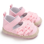 Ficha técnica e caractérísticas do produto Ondulado Borda Baby Girl Bowknot Shoes infantil Prewalker presente Festival de aniversário Clothing shoes and jewelry