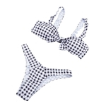 Ficha técnica e caractérísticas do produto 2Pcs / Set Mulheres Sexy Lattice Impressão Peito Knot Set Swimwear Gostar