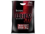 Refil Whey Protein 3W 2Kg Morango - Basic Nutrition