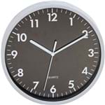 Ficha técnica e caractérísticas do produto Relógio 25Cm Redondo Grande 17835 Yazi Preto/Prata Yazi