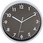 Ficha técnica e caractérísticas do produto Relógio 25cm Redondo Grande 17835 Yazi Preto/Prata