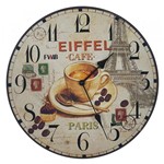 Ficha técnica e caractérísticas do produto Relógio de Parede Retrô Eiffel Café - Yaay