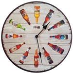 Ficha técnica e caractérísticas do produto Relógio de Parede Retrô Garrafas de Cerveja - Yaay