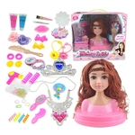 Ficha técnica e caractérísticas do produto  Maquiagem Boneca Cabeça Meninas Playset com beleza e Acessórios de Moda composição da boneca Playset