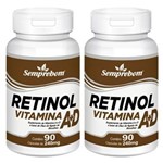 Ficha técnica e caractérísticas do produto Retinol Vitamina a + D – Semprebom – 180 Cap. de 240 Mg. - Sem Sabor - 180 Cápsulas