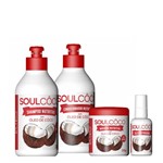 Retrô Cosméticos Soul Coco Kit Shampoo 300ml Condicionador 300ml Máscara 250g Óleo 50ml