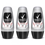 Ficha técnica e caractérísticas do produto Rexona Antibacterial + Invisible Desodorante Rollon Masculino 50ml (Kit C/03)