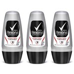 Ficha técnica e caractérísticas do produto Rexona Antibacterial + Invisible Desodorante Rollon Masculino 50ml - Kit com 03