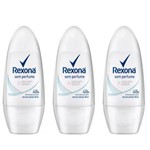 Rexona S/ Perfume Desodorante Rollon Feminino 50ml (kit C/03)