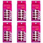 Ficha técnica e caractérísticas do produto Ricca Unhas Artificiais Autoadesivas Rosa Sexy - Kit com 06