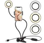 Ficha técnica e caractérísticas do produto Ring Light Luminaria Led Mesa Suporte Celular Selfie Abajur