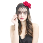 Ficha técnica e caractérísticas do produto Rose Flower Lace Headband Sexy Lingerie Acess¨®rios da m¨¢scara Chapelaria