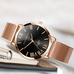 Ficha técnica e caractérísticas do produto Rose Gold Mesh Stainless Steel Watches Women Clock Ladies Wrist Watch