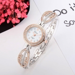 Ficha técnica e caractérísticas do produto Rose Gold Plated Women's Elegant Rhinestone Bracelet Fashion Watches C