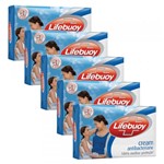 Sabonete Antibacteriano Lifebuoy Cream 90g 5 Unidades