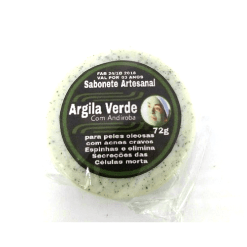 Ficha técnica e caractérísticas do produto Sabonete Artesanal Argila Verde - 72G
