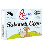 Sabonete Banho Bom Coco para Cães e Gatos - 75 G