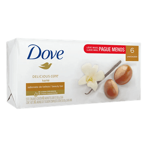 Ficha técnica e caractérísticas do produto Sabonete Dove Delicious Care Karité & Baunilha C/ 6 Unidades de 90g (Leve + e Pague -)