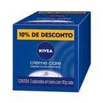 Ficha técnica e caractérísticas do produto Sabonete Nivea Creme Care 3 Unidades 90g com 10% de Desconto