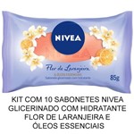 Sabonete Nivea Glicerinado com Hidratante Flor de Laranjeira Nivea 85g Kit com 10 Unidades