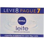 Ficha técnica e caractérísticas do produto Sabonete Nivea Hidratante Proteínas do Leite 8 Unidades - 90g