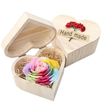 Ficha técnica e caractérísticas do produto Sabonete Rose caixa de madeira de alta qualidade para presente da celebração do aniversário Dia dos Namorados