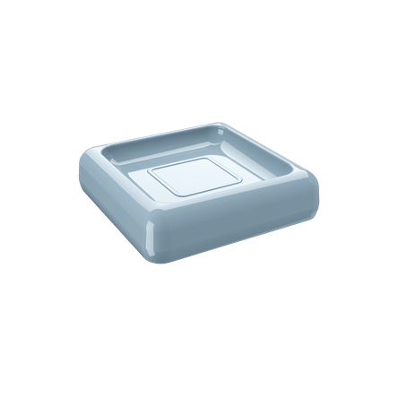Ficha técnica e caractérísticas do produto Saboneteira Cube - AZF 10 X 10 X 2,5 Cm Azul Fog Coza