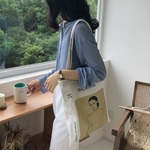 Ficha técnica e caractérísticas do produto  Saco de compra ombro casual com Ilustrações de Grande Capacidade pacote de saco para estudantes Meninas