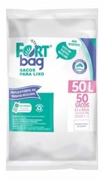 Ficha técnica e caractérísticas do produto Saco para Lixo 50lt Branco Pacote com 50 Unidades - Fortbag