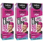 Ficha técnica e caractérísticas do produto Salon Line Color Express Felipe Neto Tonalizante Pink 100ml - Kit com 03