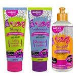 Ficha técnica e caractérísticas do produto Salon Line Kit Arrasar Shampoo Condicionador e Creme para Pentear Crespíssimo Podero #todecacho