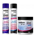 Ficha técnica e caractérísticas do produto Salon Line Kit SOS Bomba de Vitaminas Shampoo Bombástico Condicionador e Máscara