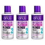 Ficha técnica e caractérísticas do produto Salon Opus Matizador Platinum Blond Máscara 200ml - Kit com 03