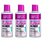 Ficha técnica e caractérísticas do produto Salon Opus Matizador Platinum Blond Shampoo 200ml (Kit C/03) - Salon Line