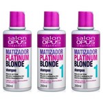 Ficha técnica e caractérísticas do produto Salon Opus Matizador Platinum Blond Shampoo 200ml - Kit com 03